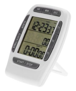 Digitale Küchenuhr für Kochen und Backen mit Countdown und Count Up Funktion | 3-Kanal-Simultan-Timer mit LCD-Anzeige f