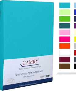 Camry Türkis Baumwolle Spannbettlaken 160x200cm - Oeko-Tex 100