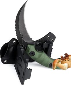Survival Jagdmesser - Feststehende Klinge -Outdoor Messer für Männer - Scharfes D2 Stahl Mit KYDEX-Scheide 20cm