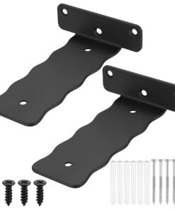 Unsichtbare Regalhalterungen Metall 150mm, 2 STK Schwerlastwinkel, Regalträger Schwarz, Schwimmende Wandregal Halterung