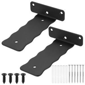 Unsichtbare Regalhalterungen Metall 150mm, 2 STK Schwerlastwinkel, Regalträger Schwarz, Schwimmende Wandregal Halterung