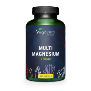 Vegavero® Magnesium Komplex | Mit 4 bioaktiven Formen | Für Alle Altersstufen | Perfect für Stress, Schlaf und Knochenge