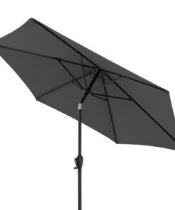 Doppler Gardenschirm Jack 250cm Dunkelgrau - Knickbar - Balkon & Terrasse - Kurbelschirm - Runder Sonnenschirm - Großer