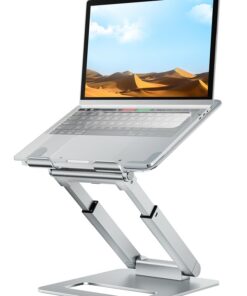 Tounee Laptopständer Silber gehobenes Design für Schreibtisch Nutzung, höhenverstellbar, passend für Laptops von 10 bis