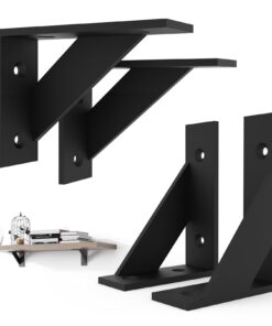 SPOROOT Schwarz Metall Regalträger Winkel 75x100mm für Schwimmende Regale - Regalhalterung 4 PC-ie - Ergonomische Regal.