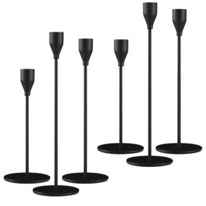 Hochzeit Kerze Stand Schwarz 6 Set, Metall KegelKerzenleuchter, Romantisches Candle Light Dinner | Vintage Dekoration K
