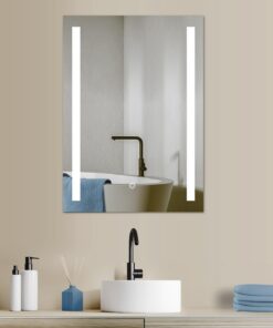 HOKO® LED Badspiegel 50x70 cm + Touch Schalter + Warmweiß - Design Badezimmerspiegel