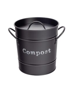 Harbour Housewares Vintage Metal Küchenkompostbehälter Schwarz - Ideal für umweltbewusste Küchen