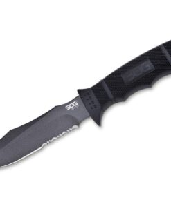 SOG Unisex - Erwachsene Seal Pup Kydex Feststehendes Messer Schwarz 22,9 cm | Schnittstabile Edelstahl-Kfreyheiter-Messe