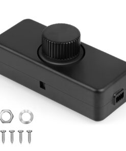 AXFEE LED Dimmer Schalter Schwarz - 3-100W Drehschalter für LED-Lampen und Glühlampen | Hochleistung, Einfach einsetzbar