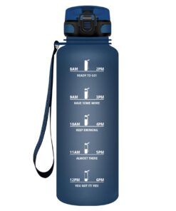 HoneyHolly Trinkflasche Sport 1500ml Auslaufsicher Kohlensäure Geeignet Navy Blue