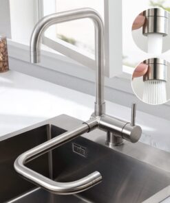 CECIPA Hochdruck Kochuhr Wasserhahn Küche Klappbar mit 2 Strahlarten Kochuhr 304 Edelstahl CECIPA Hochdruck Küchen Wasse