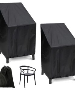 Gartenstuhlbezug aus Oxford-Stoff – 2er Set, 65×65×120 cm, Schwarz