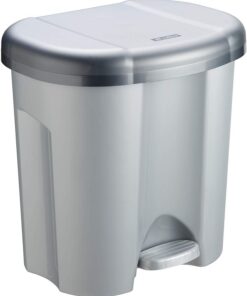 Rotho Duo Müleimer 2x 10l BPA-frei zur Mülltrennung, silber, 2 x 10l (39.0 x 3|0 x 40.5 cm)
