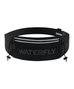 WATERFLY Laufgürtel für Handy Lauftasche Joggen: Komfortable Hüfttasche für Herren & Damen mit 3 Taschen und Nummernhalt