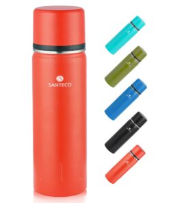 SANTECO Thermoskanne 1l BPA-Frei für Sport und Reisen | SANTECO Auslaufsicher Thermosflasche 500ml für Kinder und Erwac