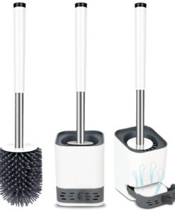 Glowbal Silikon Toilettenbürste mit Behälter - Schnell Trocknend für Badezimmer & Gäste-WC