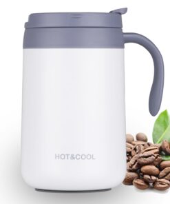SCJHMY Thermosbecher Weiß, doppelwandiges Vakuum Isoliert, perfekt für Outdoor-Activity und Camping (500ml)