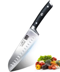 Sanzu Santoku Messer Küchenmesser 18 cm Deutscher Edelstahl Extra Scharfe Klinge für Kocher Exquisiter Geschenkverpackun