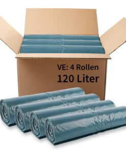 Franz HygoClean Müllsäcke Eco, 120 l, blau, 100 Stück | LDPE, auf Rolle