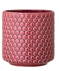 Nordring Retro Keramik Blumentopf für Zimmerplanzen, rot, L (15,5 cm ø) Vintage Pflanztopf Dotty