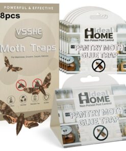 VSSHE Lebensmittelmottenfalle, ineffektive Mottenfalle mit maximaler Lockwirkung, ideal für Familie und Küche, 8 Stück L