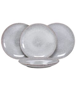 HENXFEN LEAD Dessertteller Pastateller 20cm Hellgrau Große Geschirr Set