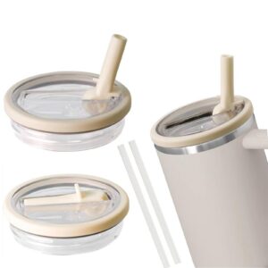 Ersatzdeckel Set Stanley 40oz + Strohhalme - BPA-frei Auslaufsicher - Weiß
