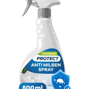 Gerobug Milbenspray für Matratzen – Hausstaubmilben effektiv loswerden – Milbenabwehr und -schutz für alle Oberflächen –