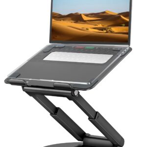 Laptop Ständer Höhenverstellbar mit 360° Drehbarer Basis,Standing Laptop Stand Computer Ständer, Laptop Erhoehung Fuer S