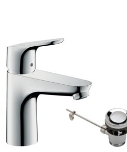 Hansgrohe Waschtischarmatur Focus, wassersparend, energiesparend | Hansgrohe Wasserhahn Bad Focus, Auslauf 100mm, CoolS