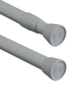 Relaxdays Teleskopstange, Edelstahl, grau - Klemmstange für Duschvorhang, Gardine, Türrahmen - 110–200 cm - ohne Bohren