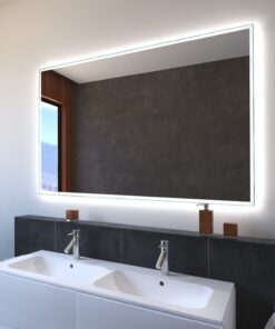 SARAR Wandspiegel mit schmaler rundum LED-Beleuchtung für Designliebe Badspiegel MA4111 Badzimmerspiegel nach-auf 110x70