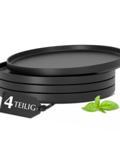 MIAMIOM - 4 Personen Geschirr Set, Keramik Teller, Spülmaschinen- und Mikrowellenfest, Modernes Steingut-Tafelservice, L