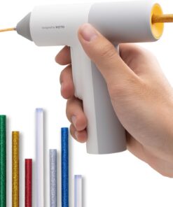 HOTO Akku Heißklebepistole Pro für DIY Kunst, Handwerk & Schnelle Reparaturen im Haus Büro mit 40 Heißklebesticks HOTO A