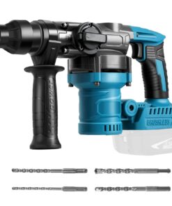 WingFly Akku Bohrhammer 18V Makita, |5 J Schlagenergie, 28 mm Bohrung, Bürstenloser Motor, Anti-Vibrationsgriff, 4 Stück