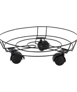 Spetebo Metall Pflanzentrolley - für Haus und Garten - ideal für Pflanzenliebhaber - 32 cm Durchmesser - mit 3 Rollen -