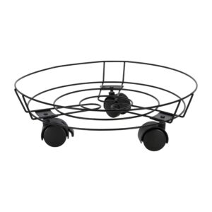 Spetebo Metall Pflanzentrolley - für Haus und Garten - ideal für Pflanzenliebhaber - 32 cm Durchmesser - mit 3 Rollen -
