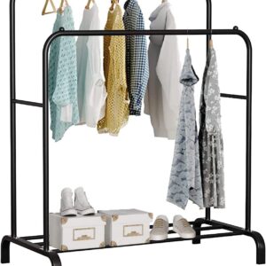 edihome - Kleiderständer Doppelt, Stabil und perfektes Schuhregal für den Kleiderständer (Schwarz) | edihome - Metallis