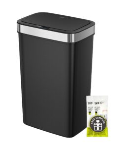 EKO Hana Deluxe 50L Mülleimer Schwarz mit Sensor und Soft Closing Deckel für Küche