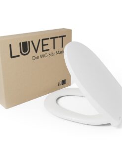 LUVETT® WC-Sitz C100 Oval universell + Absenkautomatik - Edelstahl Montagelösungen - Klodeckel abnehmbar - Farbe: Weiß