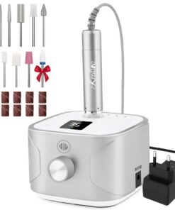 Kredioo Nagelfräser für Acrynägel und Gelnägel - 35000 U/min Fräser Set mit LED-Display und 11 Bits für Nagelstudio und