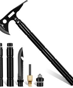 Purple Dragon Garten Axt 9 in 1 für Outdoor Überleben | Multitool Survival Camping Axt mit Scharfer Hacke und Messer |