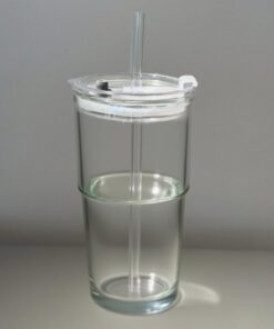 KEMORELA Gläser mit Deckel und Strohhalmen für Barkeeper und Strandspaziergänge | KEMORELA Glasbecher mit Deckel und St
