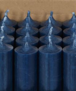 Stabkerzen durchgefärbt Dunkelblau - reinigte Kerze, 8,5h Brenndauer, rußarm, Rückständefrei, Set 8 Stück