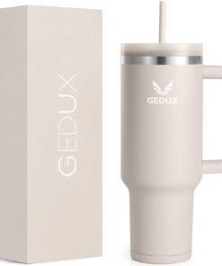 Thermobecher mit Strohhalm 1.2L - Doppelwandige Vakuumisolierung - Sportaktiv