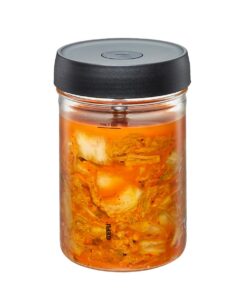 GEFU Fermentierglas NATIVO 1 Liter inkl. Beschwerungsgewicht und Deckel - Transparent zum Fermentieren