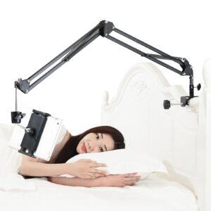 Lucky Trip Bett-Ständer für iPad und Tablets 360 Grad Drehbar Stabile Aluminium-Arm Halterung_halter Halterung 4,5 bis 1