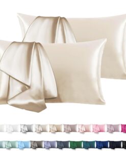 Veganer Satin Kissenbezug 40x80 cm - Orange Wave für Hypoallergische Mitteleiten Weich wie Seide, Öko-Zertifiziert Set o