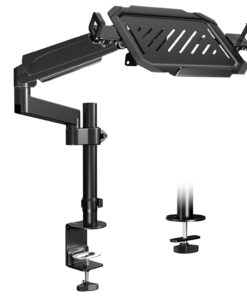 PUTORSEN Monitorarm mit Laptop Halterung für 17 bis 32 Zoll LCD LED Bildschirme & bis zu 17 Zoll Notebooks, 55,5 cm Höhe